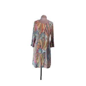 Tommy Hilfiger Womens Size 8 Dress Boho A-Line Bell Sleeve Round Neck